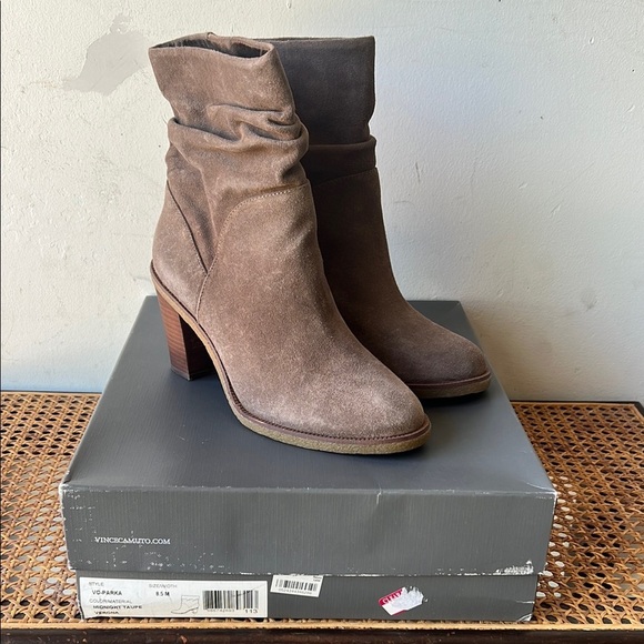 Vince Camuto Parka Brown Suede Ankle Boots - Picture 1 of 8